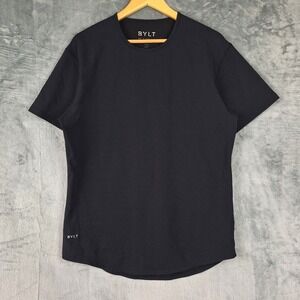 Bylt Shirt Mens Large Black Drop Cut Lux Short Sleeve Casual Polka Dot Stretch